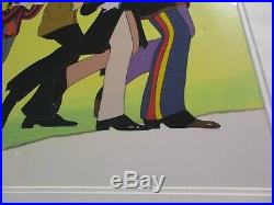 Yellow Submarine Lineup Beatles Animation Cel Hand Painted Painting Vintage Mod