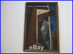 Zenteno Vintage Painting Abstract Modernism Surreal Geometric Cubist Cubism